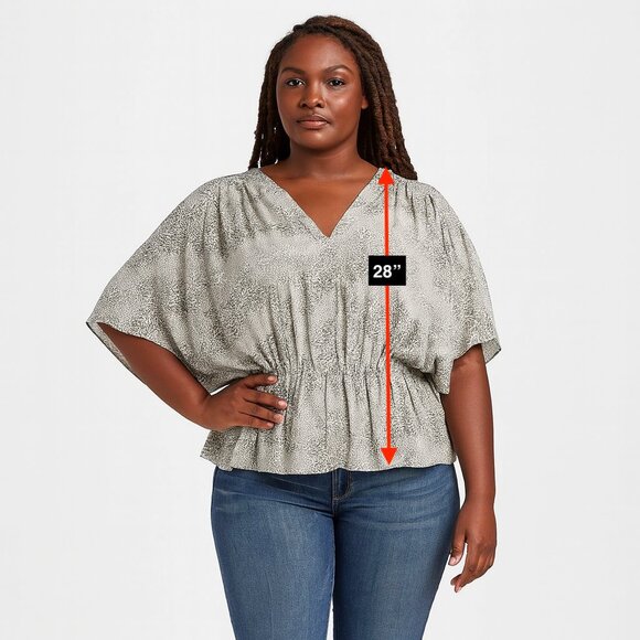 Patterson J Kincaid Originals Women's Top Size Medium Gray Animal Print Blouse - Picture 2 of 7